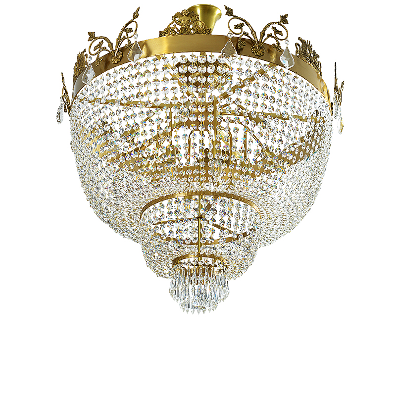 royal palace semi flush crystal ceiling pendant lamp chandelier and ceiling fixtures for foyer and dining hall