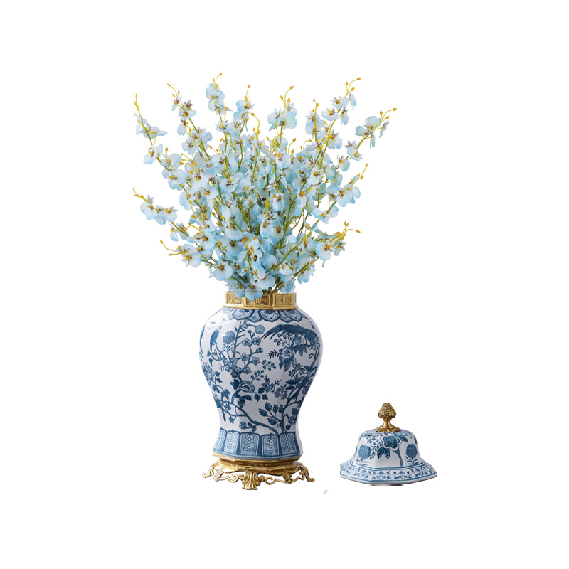 2023 New Design Feng Shui Ginger Jars Blue and White Home Decor Ornament Ceramic & Porcelain Ginger Jar