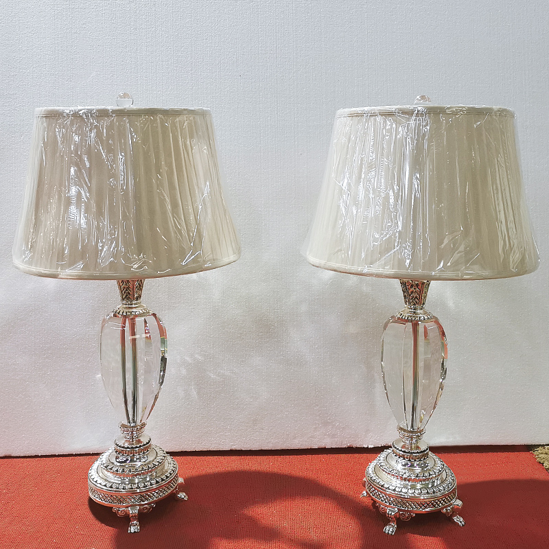 Creative luxury crystal desk light for house with silver base led lamp for outdoor living room classical noble home table lamp
