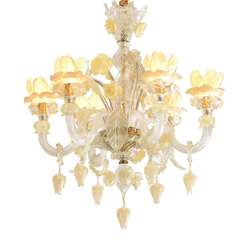 white Frosted matte glass 6 arms chain Murano baccarat banquet ceiling chandelier pendant light/wall mount light lighting