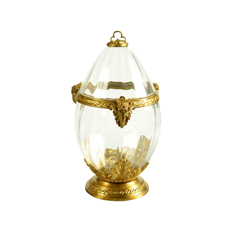 Luxury Home Decor Wedding Party Beautiful Copper Carving Crystal Snacks Nut Sugar Candy Jar with Lid