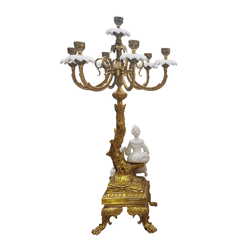 Pair of cooper candlestick with elegant design for church candle holder or any other projects bronze vintage home ornament