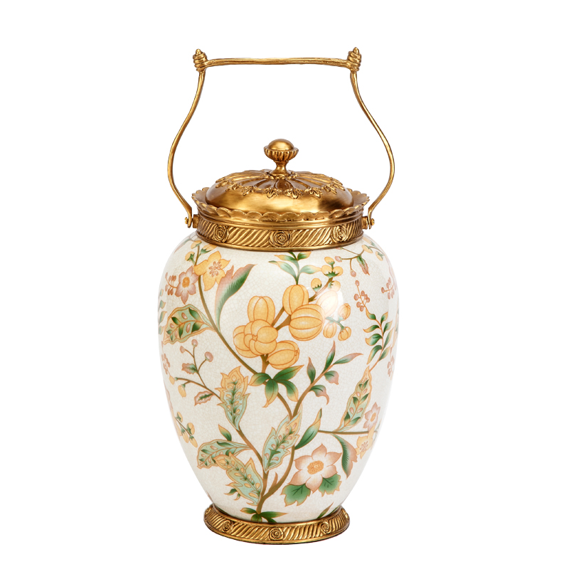 Luxury & classic elegant european style ormolu home decoration  flower vase cookie store box jar