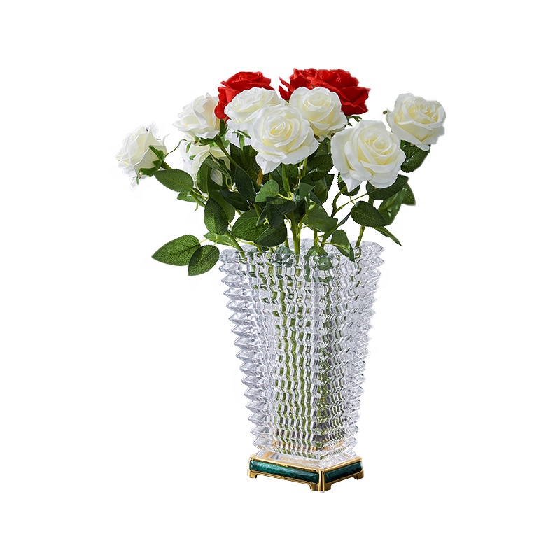 Table Decoration Recycled Flower Vase Crystal Glass Vase for Flower