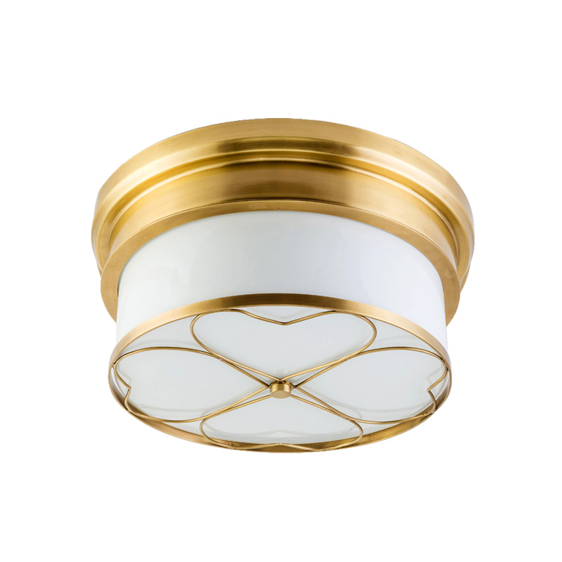 New Fashion Living/ Dining Room Bedroom Modern Round Glass Shade Copper Surface Mounted Lights Fixture Lamp LED Ceiling Light