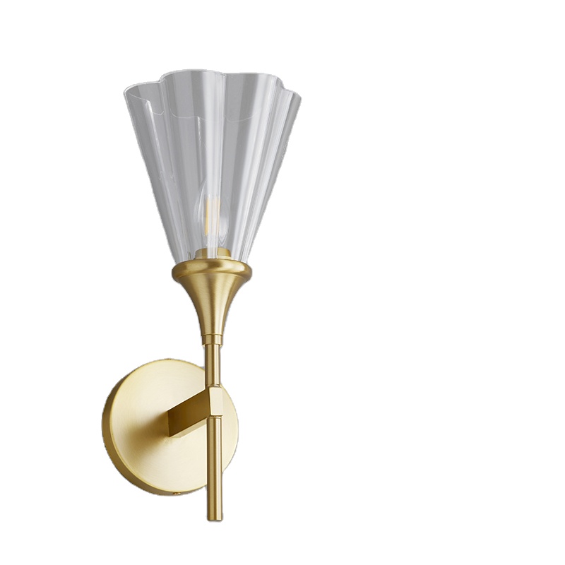 Modern design bronze luxury crystal wall lamp for home villa hotel project led lighting with glass lampshades