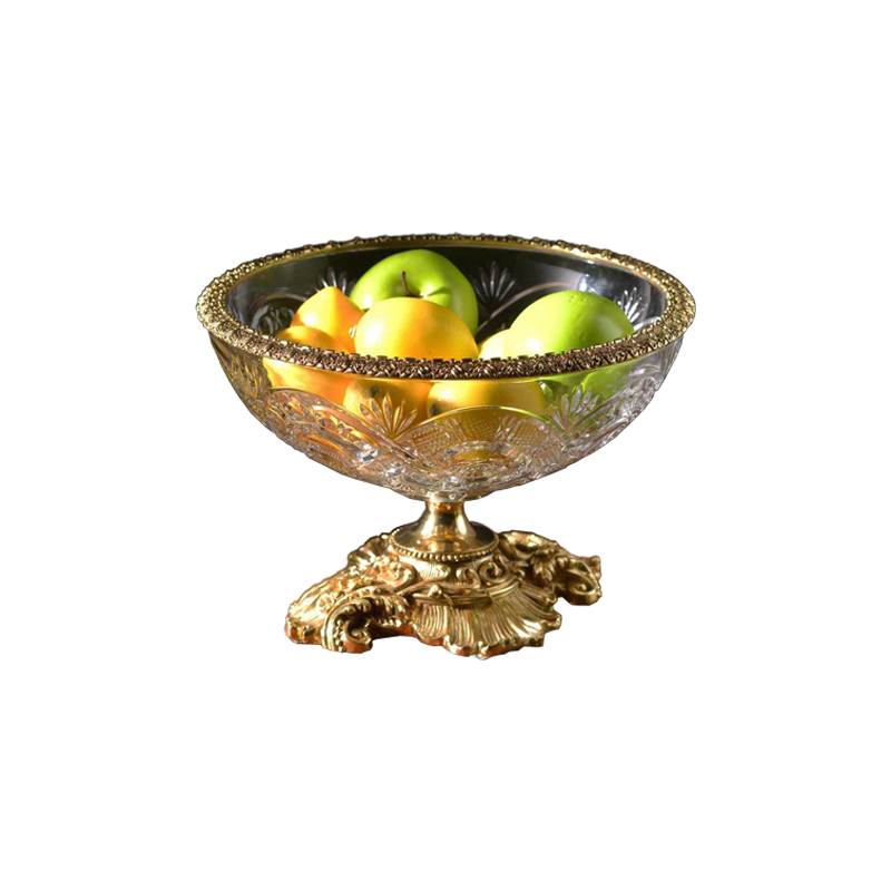 European luxury creative glass dry fruit bowl snack tray tray Christmas crystal fruit bowl bowl