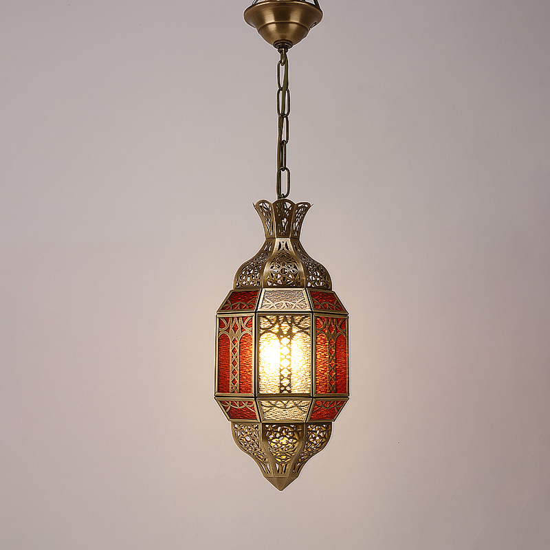 1bulb Morocco style morocco lamp brass and glass led lights home decor own factory produce led chandeliers pendant lamps
