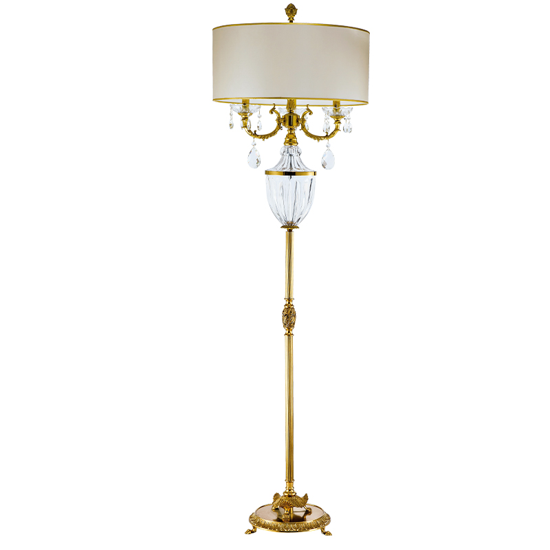 white minimalist modern villa housere sidential living room hotel bedroom brass glass crystal floor lamp lighting standing light