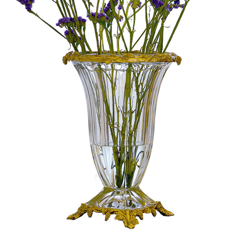 creative designs luxury Large Size Phoenix Tail Shape Thickened Crystal Flower Vase for Home Decor  Wedding or Gift