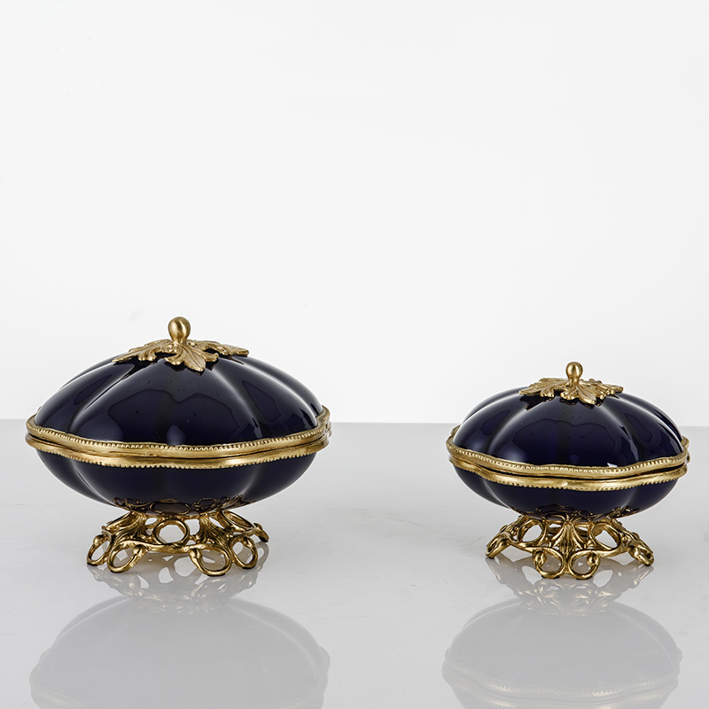 2024 creative designs popular luxury colorful brass ceramic fruit  candy bowl sets of 2  accessories for  table decorations