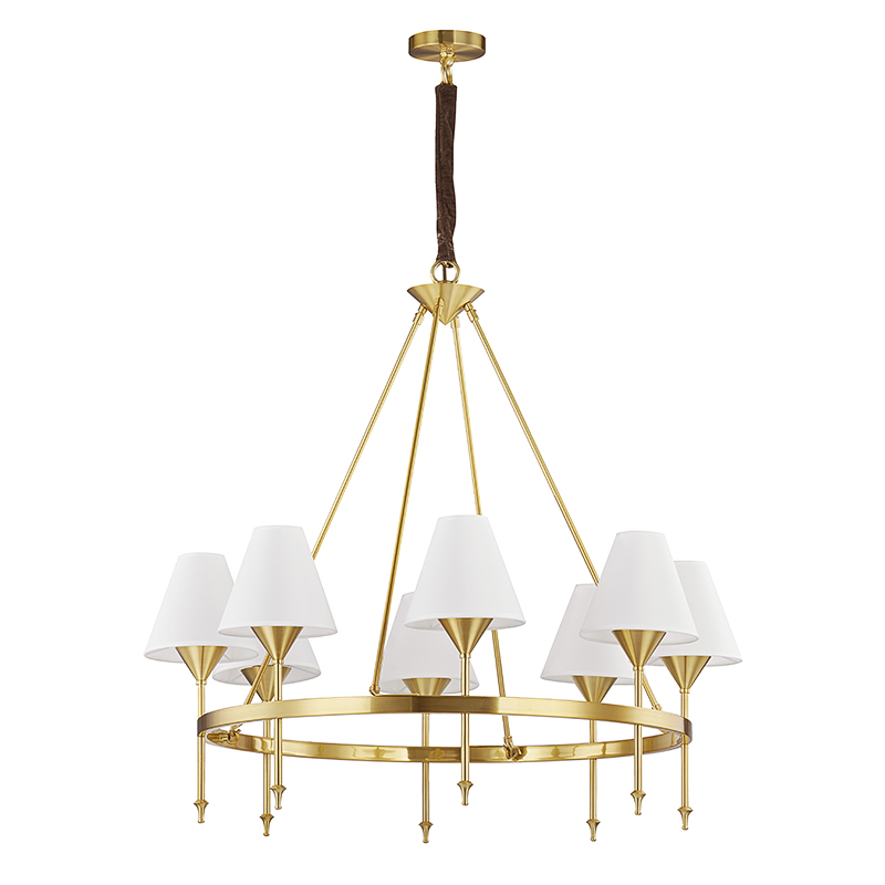 Art-Dynasty contemporary style 8 bulbs modern lighting fixtures custom design brass led chandelier noble home pendant lamp