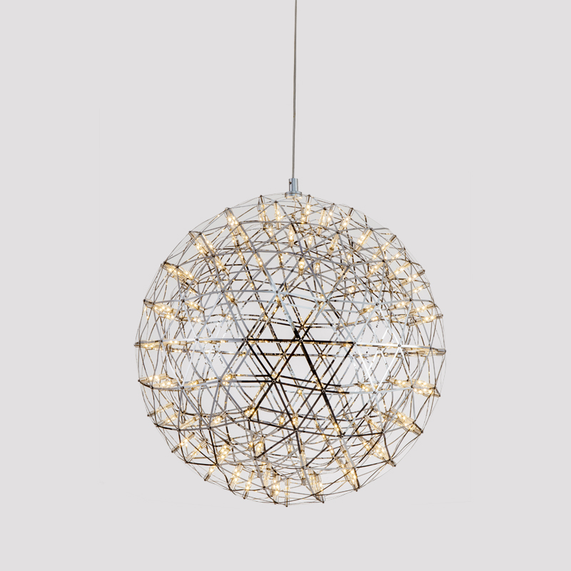 Lighting Manufacture Round LED Chrome Ball Modern Pendant Light for Hotel Villas Hall Stainless Steel Chandeliers