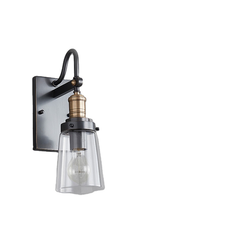 CE Industrial LED Edison Bulb Glass Shade Bedside Lamps Vintage Black Color Wall Lights for Hotel Restaurant Decorative  Lamp
