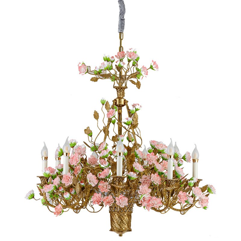 Manufacturer romantic pendant lamp design European porcelain lighting with competitive price popular wedding flower chandelier