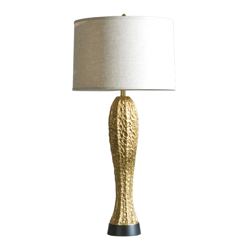 Simple design brass material white shade modern lamps unique design living room desk light for home bedroom hotel table lamp