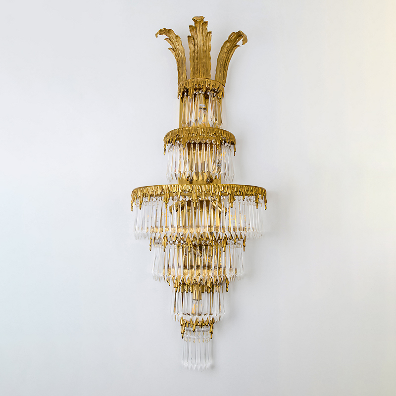 Modern Luxury Crystal Wall Mounted Lamp Contemporary Brass and High Quality Wall Sconce Light for Hotel/Restaurant/Home