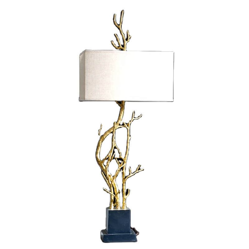 Project Lighting Designer Reading Room Modern LED Table Light Branch Design Copper Bedside Lamp