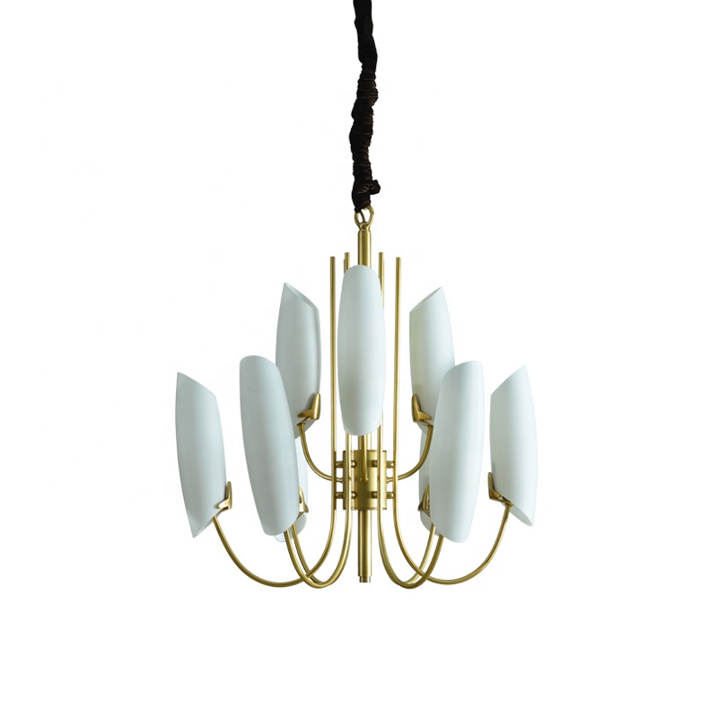 10 bulbs glass chandelier brass pendant lamp  bronze 2019 new design modern hanging light hot sale