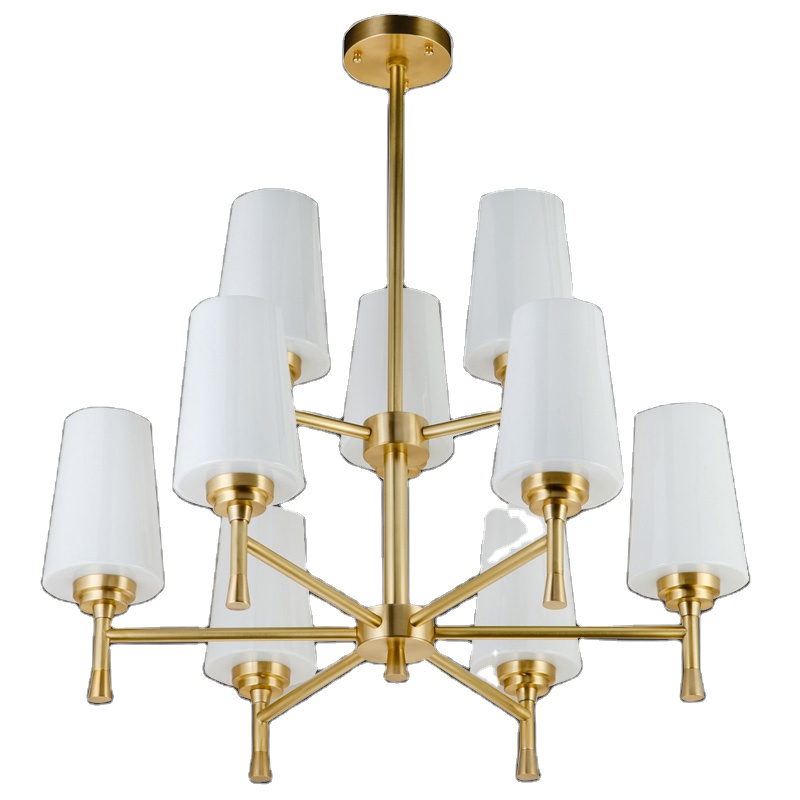 Minimalism home villa hotel chandelier light from direct factory produce home modern copper led pendant hanging lamp