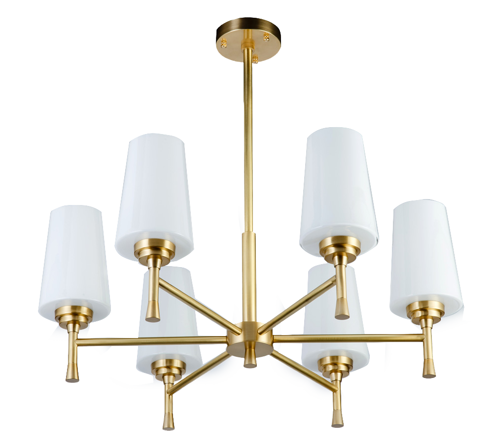 Modern style home villa hotel chandelier from China manufatcturer factory copper glass lamp with directle price brass lighting