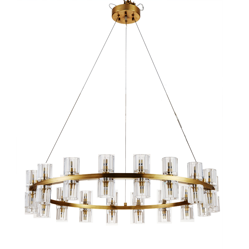 China supplier crystal brass circle home lightings modern contemporary pendant lamp factory direct for sale modern chandelier