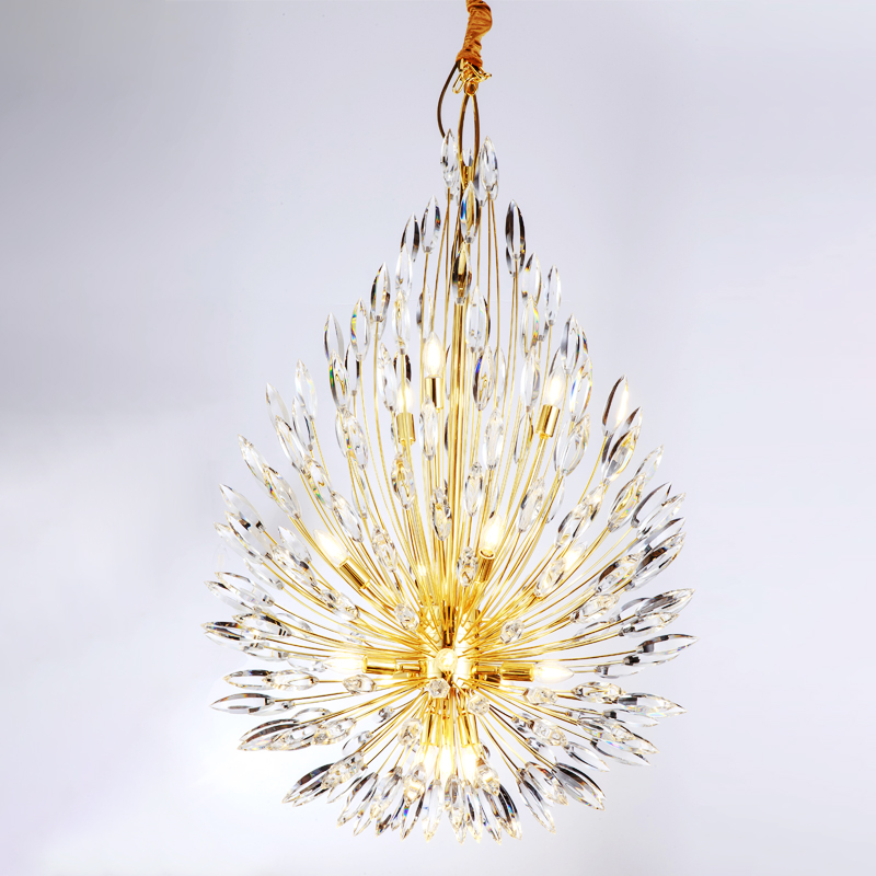 Modern style crystal lighting fixture hotel villa pendant lamp french italian style led lighting fixture for sale led chandelier