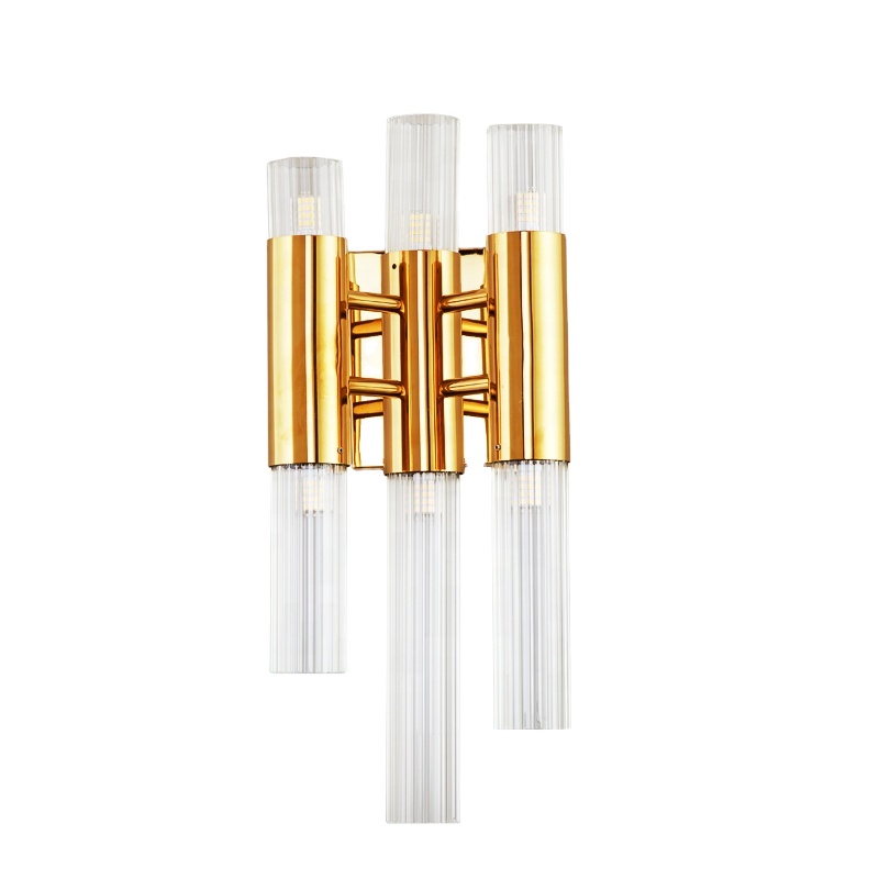 Manufacturer wrought iron glass unique design 6 bulbs wall light sconce hotel home hall villa lamp with competitive price