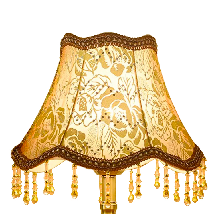 European style classic designs luxury E27 lamp shade with embroidery pictures  with energy saving for table floor wall lighting