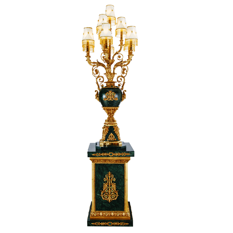 custom acceptable luxury hotel indoor decor standing furniture  marble base crystal floor lamp