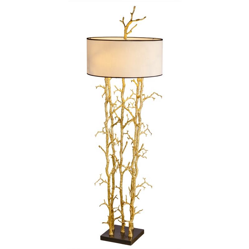 China wholesale vintage new design Luxury Brass and Natural Bronze floor lamps home light