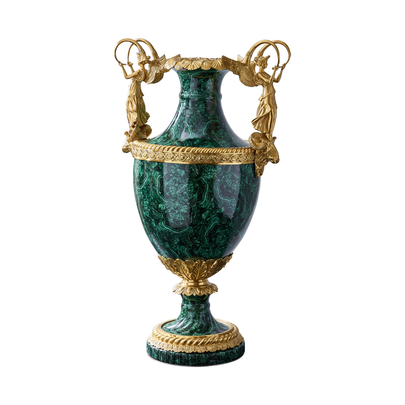 New Design Antique Blue and White Porcelain Brass Flower Vase for Home Decor Tabletop Ceramic & Porcelain Vases