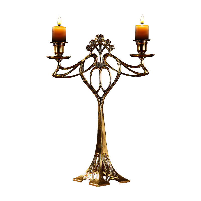 Handmade Luxury Metal Tree Candle Holder for Home Decor Brass Candlestick
