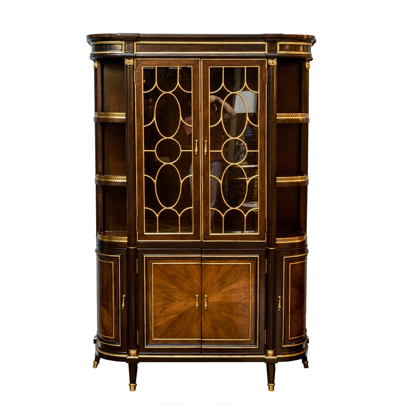 China supplier own design antique wooden display cabinets for sale