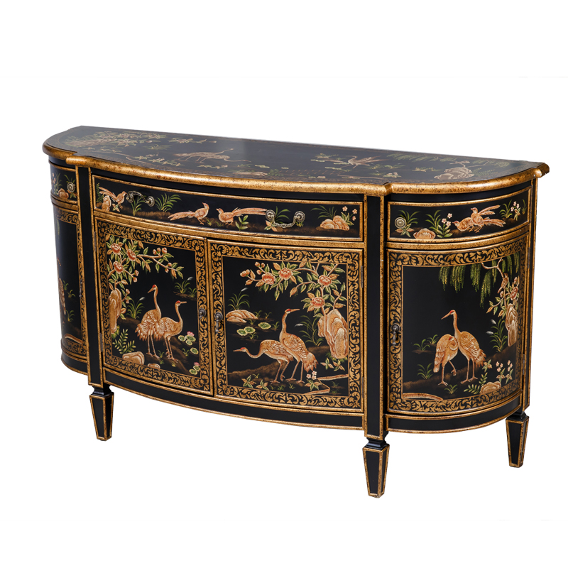 Traditional hand painted console table retro design indoor cabinet with drawers for living room hotel office antique sideboard
