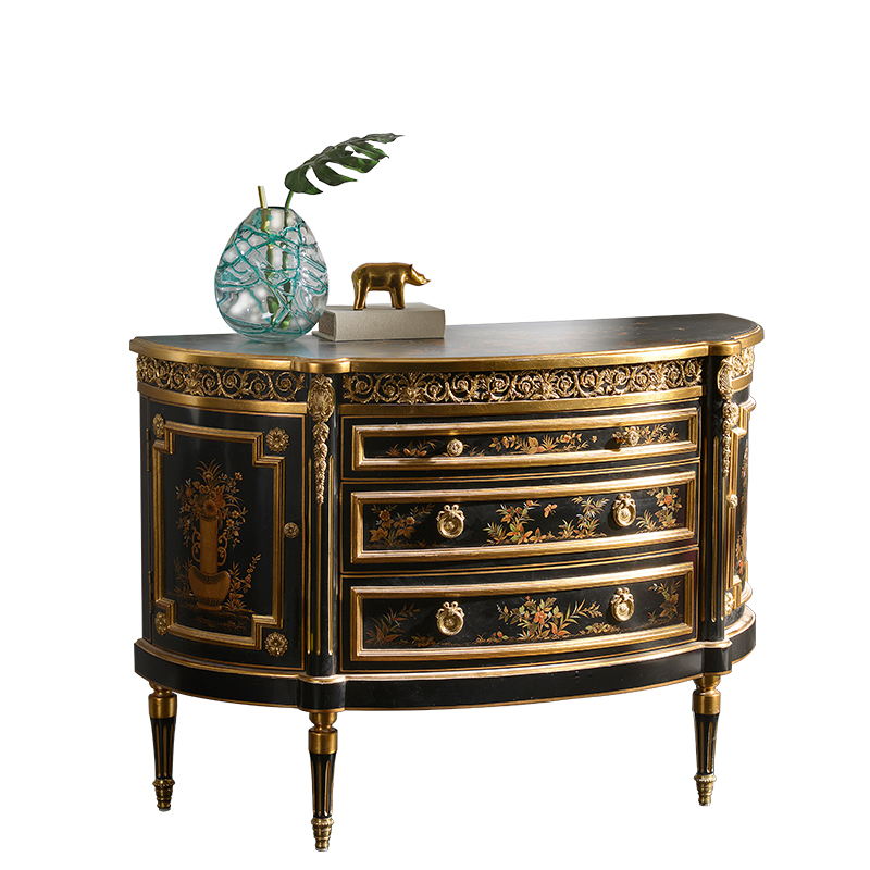 Manufacturer hand painting decor console table indoor wood furniture for hotel office antique unique design console cabinets