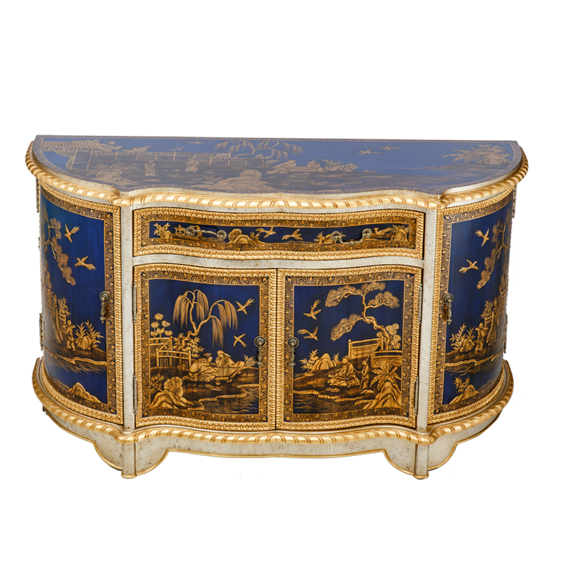 China supplier home furniture with dark blue color unique sideboard with drawers for sales using in living room antique cabinet