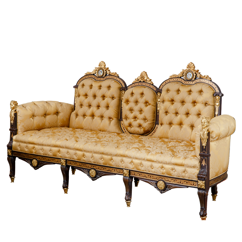 French Luxury home furniture Italian royal style wooden antique sofa set sectional sofa for hotel lobby villa  Living room